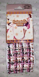 Kids Patterned Tights Pantyhose Grid 'Pixel' Size 6/8 Made in France White/Multi - Picture 1 of 6
