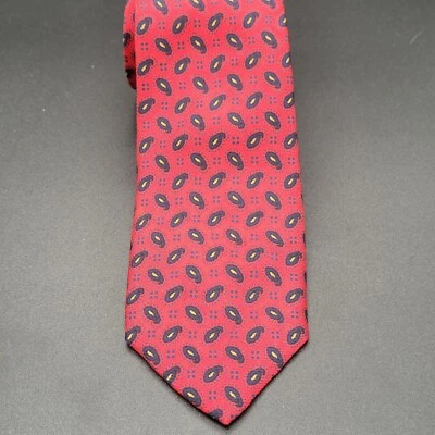 John Henry 2.5" THIN Red Blue Paisley Mens Neck Tie Men Necktie  - Image 1 of 4