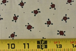 By 1/2 Yd, Vintage, Burgundy Floral on Tan, Spectrix, Stubbs, Peace Creek, V112 - Picture 1 of 8