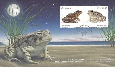 🍁Canada  #3420    "Endangered Frogs"     Brand New  2024 First Day Cover - Image 1 of 2