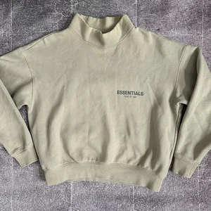 Women's Fear of God Essentials Mock Neck Pistachio Green Tan Sweatshirt Sz XXS - Picture 1 of 5