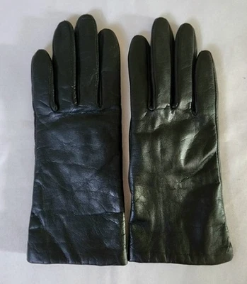 Guantes de cuero Fownes vintage negros talla 7 con forro 100 % cachemir para mujer.    Foto 1 de 4
