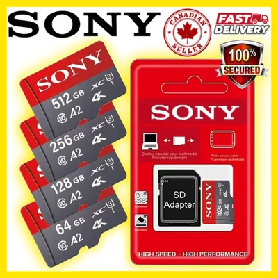 2TB 1TB Micro SD Card TF Flash Memory A2 U3 Class10 High Speed 4K Ultra HD Mini - Image 1 of 4