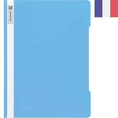 Chemise PVC A4 Bleu Clair Résistante avec Poche Transparente - 100 Feuilles - Photo 1/3