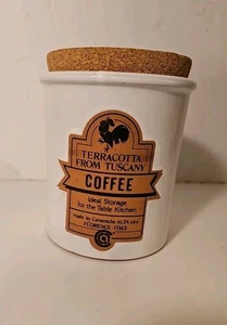Tarro de café terracota de Toscana tapa de corcho Florencia Italia. Buen estado. - Imagen 1 de 5