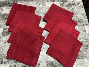 POTTERY BARN dark red NAPKINS * SET of 8 * 20 inch Rayon/Cotton, burgundy - Picture 1 of 10