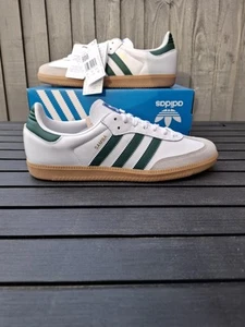 Adidas Samba OG White Green Gum Casual Trainers Shoes Men's Size 8.5 (UK) 9 (US) - Picture 1 of 12