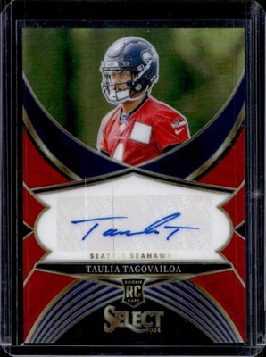 2024 Select Taulia Tagovailoa Signatures RC Red Prizm Auto #/75 Seahawks - Image 1 of 2
