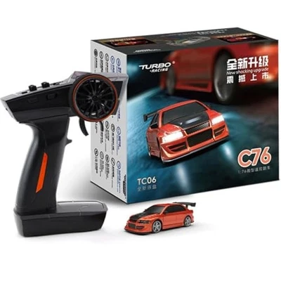 [Official Japanese Product] Hi-Tec Turbo Racing C76 On-Road Car Red with - Image 1 of 4