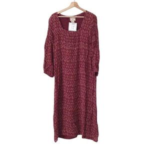 Vestido vintage nuevo con etiquetas April Cornell para mujer M midi manga larga cottagecore pradera - Imagen 1 de 11