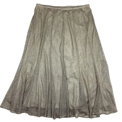 Falda midi Onyx Nite para mujer talla L malla brillante red dorada negra plateada fiesta elástica Foto 1 de 4