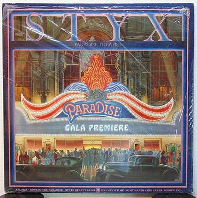 Styx - Paradise Theater - 1981 A&M Rock Vinyl LP Record Album Etched Shrink Hype - Image 1 of 4