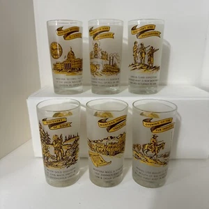 6 VTG Montana Territory Centennial Statehood Diamond Jubilee Drinking Glasses - Picture 1 of 8