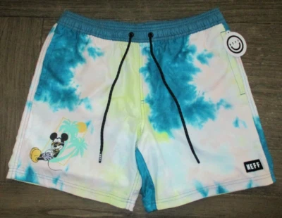 MENS NEFF DISNEY MICKEY MOUSE TIE DYE SWIM BOARD SHORTS SIZE M - Image 1 of 2