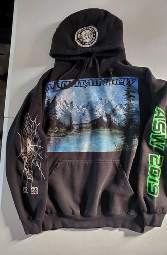 Felpa con cappuccio 2019 ASW ESTREMAMENTE RARA MOUNTIAN DEW x RHUDE RHUIGI STREETWEAR Mtn Dew
