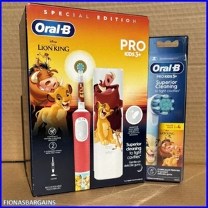 Oral-B Disney Der König der Löwen Pro Kinder 3+ Elektrische Zahnbürste & 4 Nachfüllköpfe NEU - Bild 1 von 6