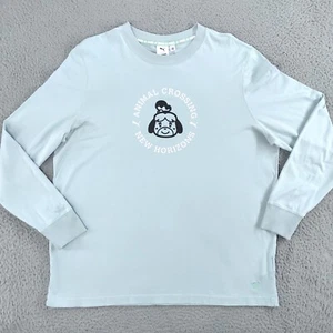 PUMA Shirt Men Large Blue Animal Crossing New Horizons Long Isabelle Tee T-Shirt - Picture 1 of 21