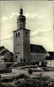 BEBRA Hessen ~1950/60 Strassen Partie an der Ev. Kirche Postkarte, Church AK - Picture 1 of 2