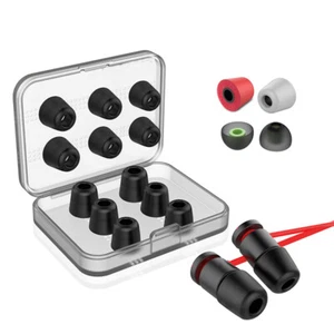 6 Pair Memory Foam Ear Tips Premium Ear Tips Silicone Replacement Earbud Earbuds - Picture 1 of 19