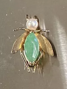 GUMP’s Insect Bee Fly Vintage Pin 14K Gold. !!! - Picture 1 of 3