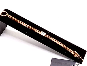 Elegante pulsera de cadena de cristal tono dorado Steve Madden - Imagen 1 de 6