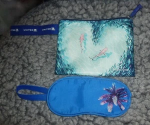 United Airlines CHRISTIE SHINN HAWAII AMENITY/BORSA TRUCCO SQUALI & MASCHERA SONNO - Foto 1 di 6