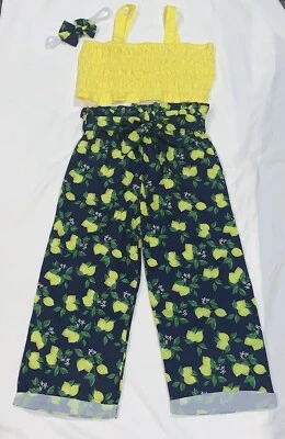 Девочек брюки и верхний комплект лимон печать брюки со сборками верхний размер 4/5 - Изображение 1 из 4