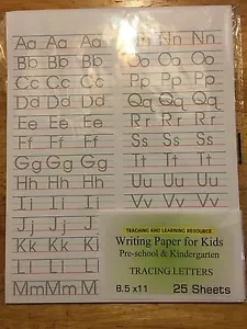 Writing Paper for Kids - TRACING LETTERS - 11X 8.5 in, 20 lb, 100 sheets - Picture 1 of 4