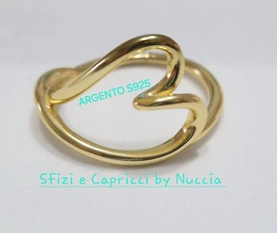 Anello Cuore linea sinuosa Argento S925 - Immagine 1 di 4