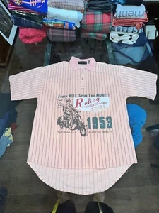 Vintage Peter B Short Sleeve Surfer Shirt Mens S Biker Motorcycle Scooter Surf - Picture 1 of 14