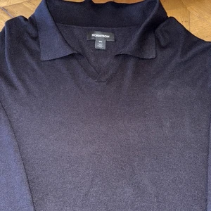 Nordstrom Pullover Herren XXL Merinowolle V-Ausschnitt Uni Designer Klassiker Blau - Bild 1 von 3