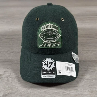 '47 Marca X Stoney Clover Lane New York Jets Sombrero de Limpieza Lana Verde Ajustable Foto 1 de 4
