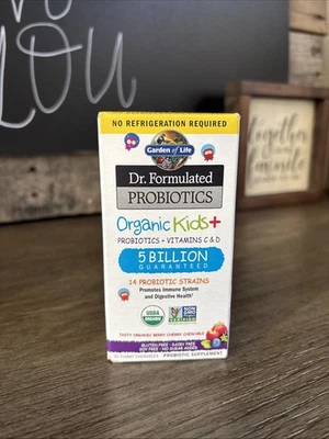 Probióticos orgánicos Garden of Life Dr formulados para niños - 30 masticables Foto 1 de 4