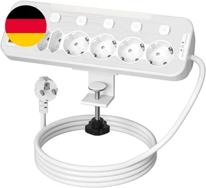 Tischsteckdose Mit Schalter,Pd 20W Schreibtisch Steckdosenleiste Mit USB C, 6 Fa - Bild 1 von 12
