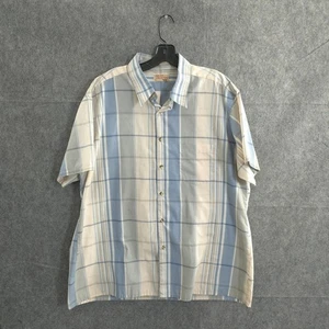 The Fox Collection Mens XL Plaid Button Up Short Sleeve Casual Shirt Vintage - Picture 1 of 10