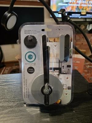 On-Time Wall Clock Peel and Stick Black Gray 22.5 inch - Image 1 of 2