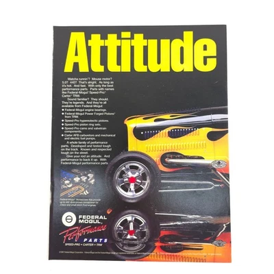 Federal Mogul 2008 Print Ad Attitude Yellow Flames Ford Chevy Mopar Street Rod - Image 1 of 4