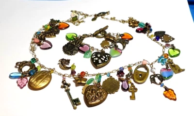 ANNE KOPLIK CORAZÓN ENCANTO CONJUNTO DE JOYAS COLLAR PULSERA LATÓN CAPRICHOSO Foto 1 de 4