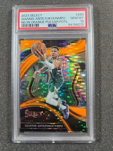 🌟 Pulsar 2023 Select Neon Orange Prizm Giannis Antetokounmpo #15/15 PSA 10 - Foto 1 di 2
