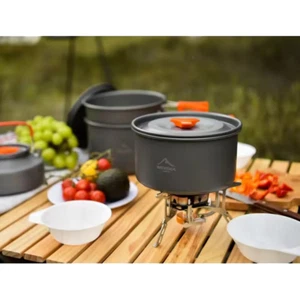 Camping Portable Cookware Set Pots Fry Pan Kettle Set - Picture 1 of 6