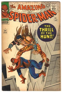 SPIDER-MAN THE THRILL OF THE HUNT #34 MARVEL SILVER AGE 1966 US Ed. - VG+ - Picture 1 of 2