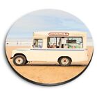 1x Round Fridge MDF Magnet Ice Cream Van Beach Whitby England #51216