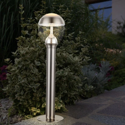 Stehlampe Außen Sockelleuchte Gartenlampe wetterfest Edelstahl 1 flammig LED - Bild 1 von 4