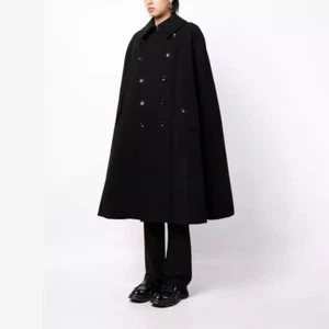 Autumn Winter Womens Long Trench Coats Cloak Cape Double Breasted Loose Fit Wool - Picture 1 of 11