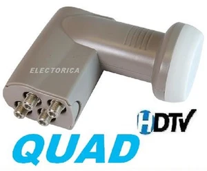 QUAD 4 OUTPUT STANDARD LINEAR HD SATELLITE LNB LNBF 10750 FREE TO AIR DISH FTA  - Picture 1 of 4