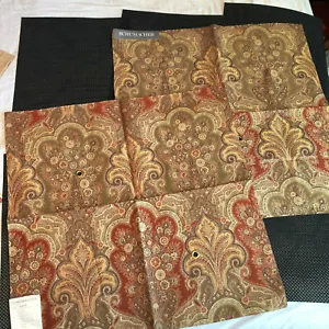 SCHUMACHER 2 pcs New Castle Paisley Tuscan 25 1/2 x 26 1/4" Fabric Samples - Picture 1 of 6