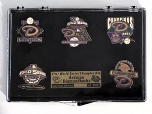 RARE Arizona Diamondbacks 2001 First World Series Championship 5 Pin Set Limited - Picture 1 of 9