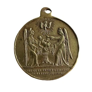 Médaille Religieuse De Baptême 1856 Napoleon - Picture 1 of 2