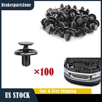 100Pcs Bumper Clips 7mm Fender Push Retainer Plastic Rivet for Toyota Pontiac - Image 1 of 4