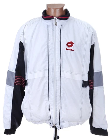 VINTAGE 1990'S TENNIS JACKET JERSEY WHITE LOTTO SIZE L ADULT Cover